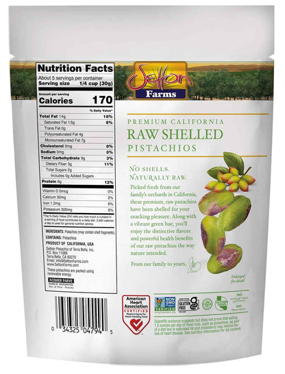 Setton Farms Raw Shelled Pistachios – Resealable 5 oz Pouch for Clutter-Free Pantry and Clean Kitchen Storage