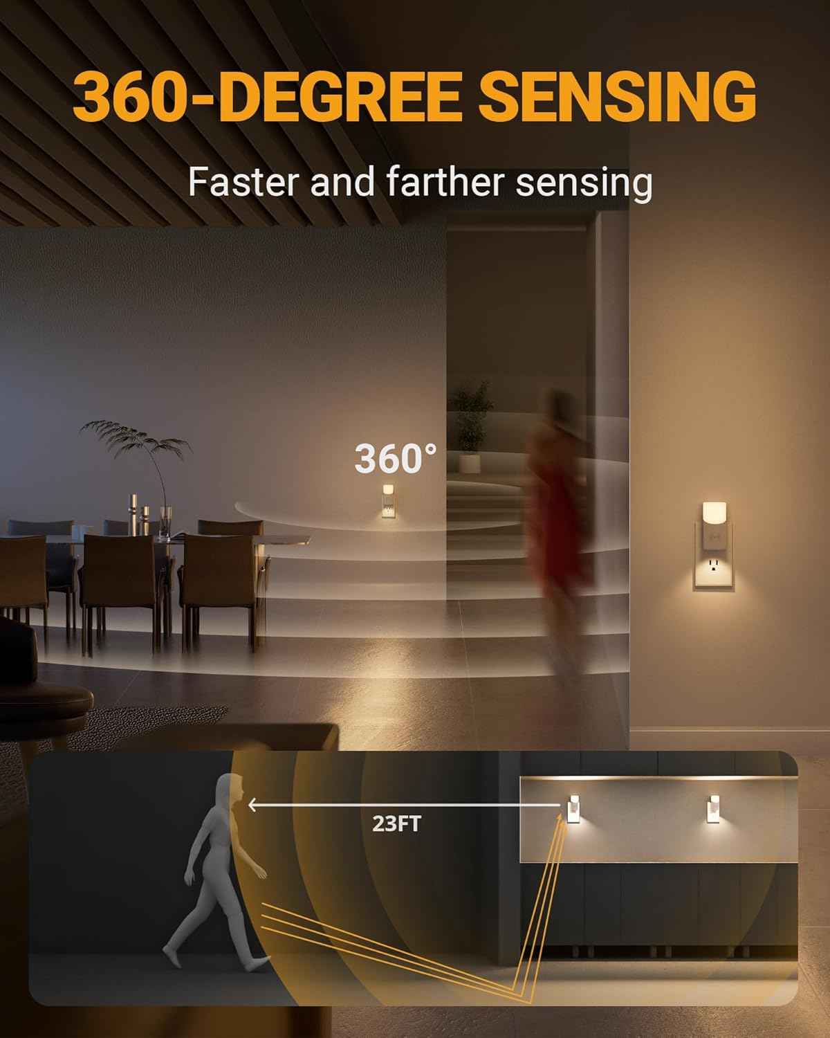Lyridz Cylindrical Dual Light Nightlight – Modern 2700K Warm Glow for Bedroom Decor and Living Room Ambiance