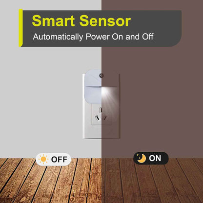 LuminAura 6-Pack Minimalist Plug in Night Light, 0.4W LED with Auto Dusk to Dawn Sensor for Uncluttered Modern Homes