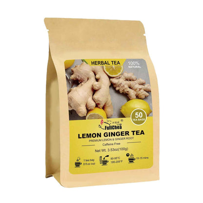 FullChea Lemon Ginger Herbal Tea – Elegant Housewarming Present for the Tea Lover in Your Life