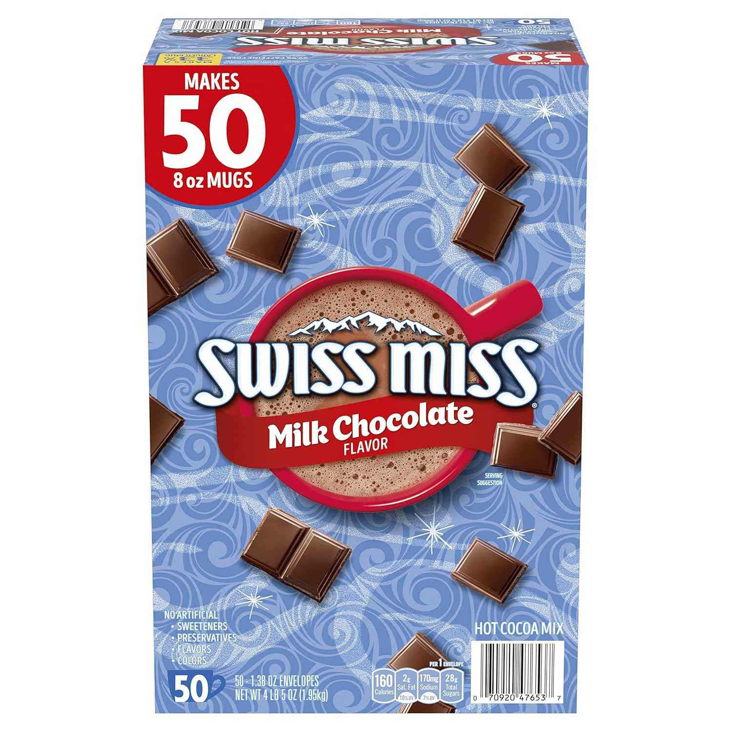 Swiss Miss Hot Cocoa Packets – Warming Bedtime Ritual Drink for Stress Relief and Quiet Wind-Down Moments, Bulk 50 Count