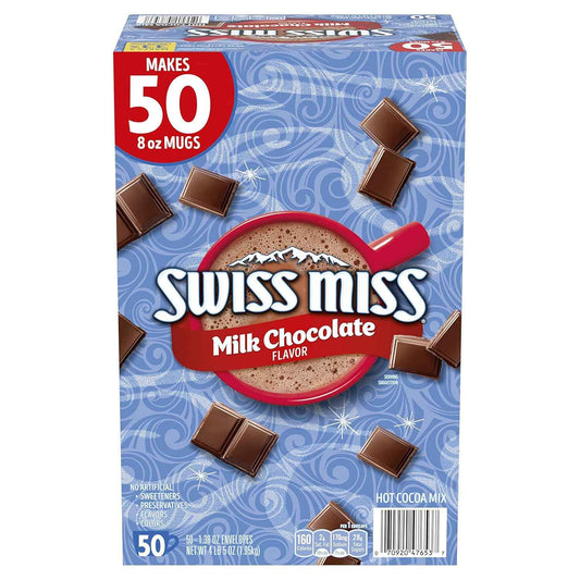 Swiss Miss Hot Cocoa Packets – Warming Bedtime Ritual Drink for Stress Relief and Quiet Wind-Down Moments, Bulk 50 Count