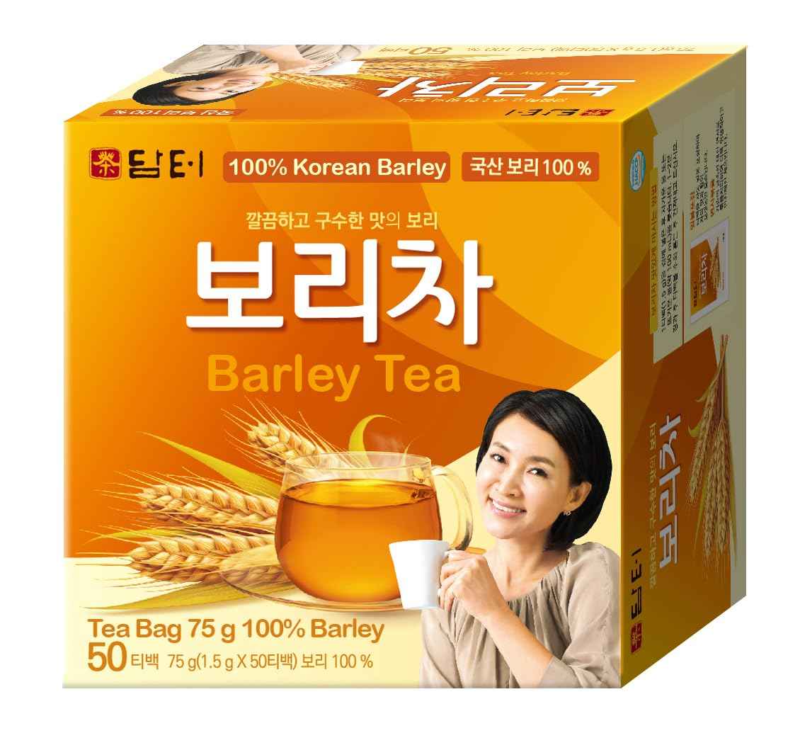 Damtuh Boricha Roasted Barley Tea – Calming Bedtime Beverage for Mindful Evenings, 50 Bag Caffeine-Free Pantry Box