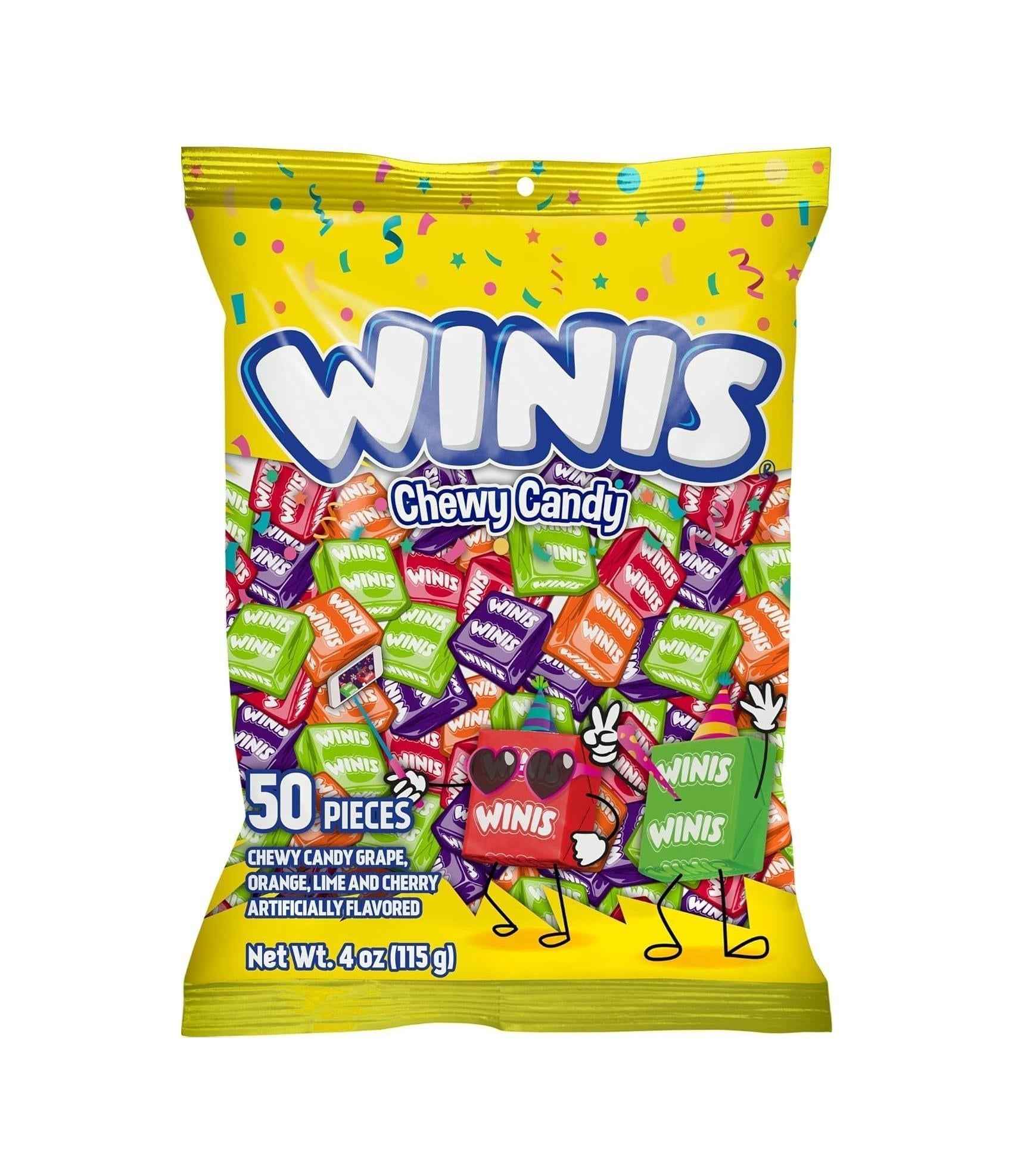 Winis Mexican Taffy Variety Bag – No High Fructose Corn Syrup Assorted Candy Safe for Trunk or Treat Church Events, 50 Individually Wrapped Pieces