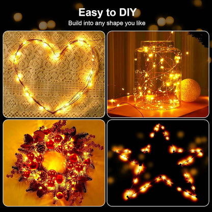 Aurora Glow Battery Fairy Lights – Thoughtful Housewarming Gift for Her, Warm White Twinkle String Lights with Timer