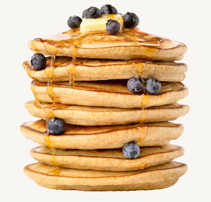 50% less sugar than typical pancake mixes with no artificial sweeteners or sugar alcohols
