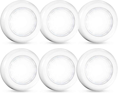 Brilliant Evolution Tap Light 6 Pack – Hidden Switch Cordless Puck Lights for Clean, Clutter-Free Walls