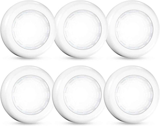 Brilliant Evolution Tap Light 6 Pack – Hidden Switch Cordless Puck Lights for Clean, Clutter-Free Walls