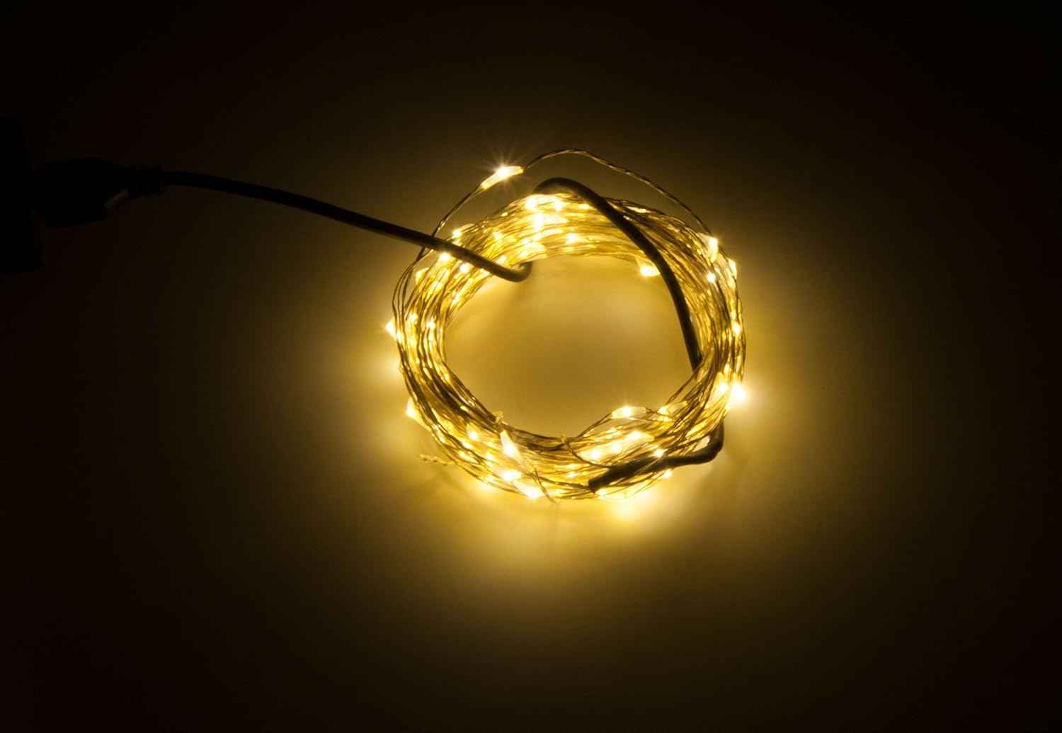 Karlling Fairy Lights Ultra Thin Silver Wire – Clean Modern Bedroom Decor with No Visible Cord
