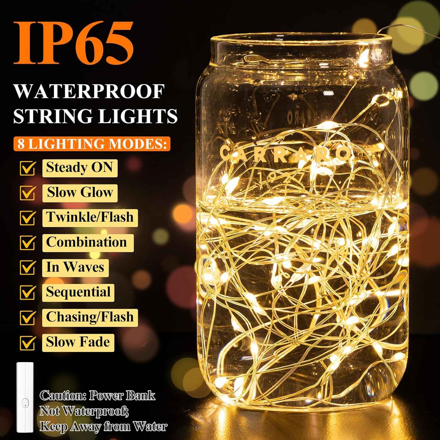 Lakumu LED Fairy Lights Warm White – Cozy Bedroom Ambient String Lights with Timer for Living Room Shelf Styling