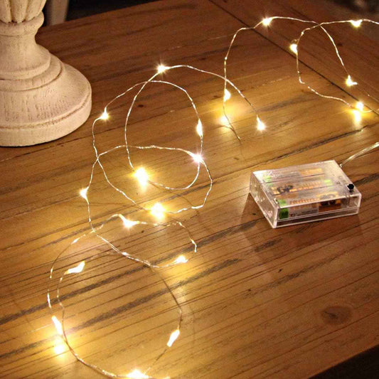 Lumify LED Fairy Lights Battery Operated – 16ft Warm White Copper Wire for Cozy Bedroom Walls and Headboard Ambiance