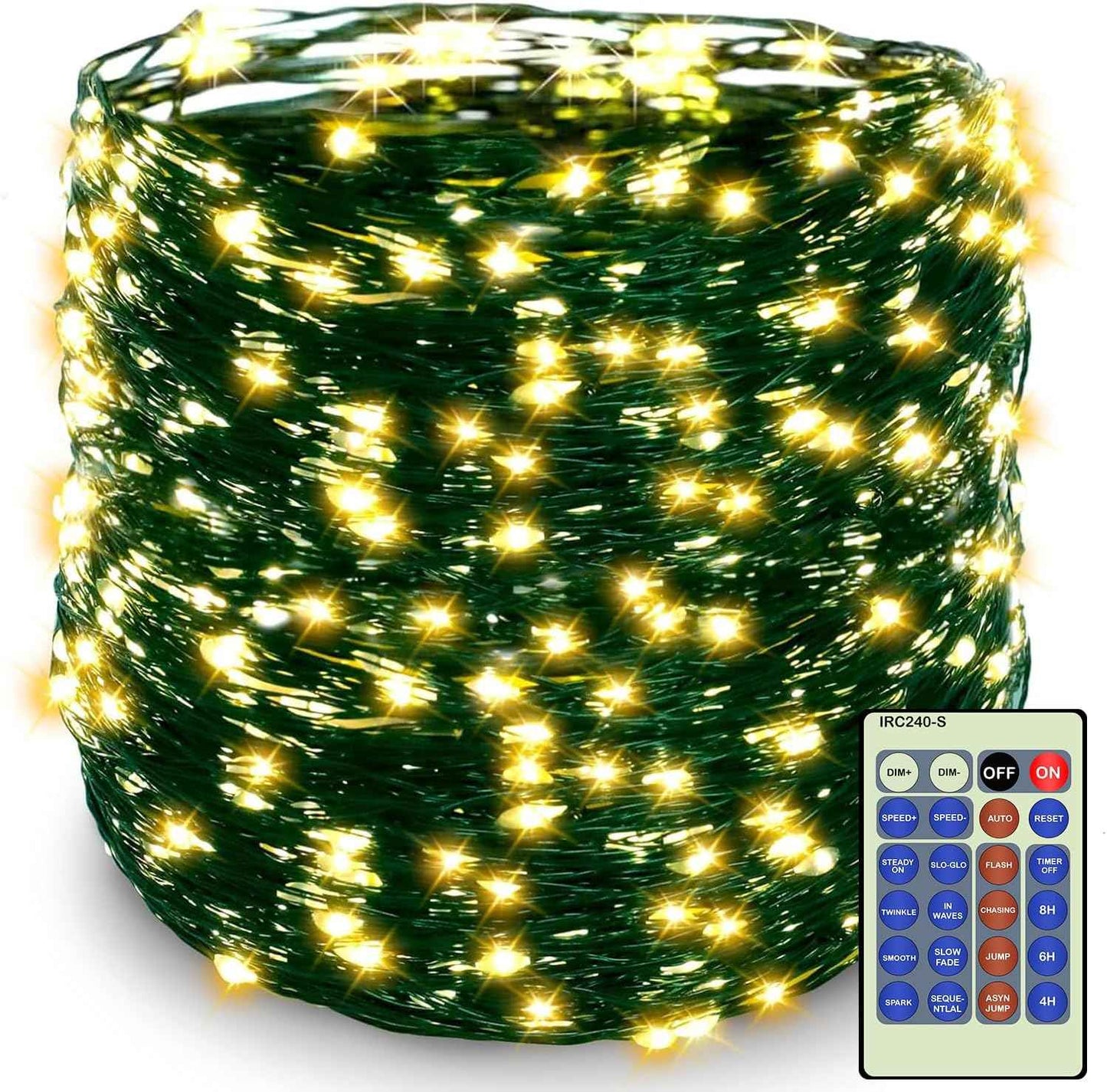 Decute 164ft Christmas String Lights – Thoughtful Birthday Gift for Mom, Green Wire Starry Lights with Timer and Remote