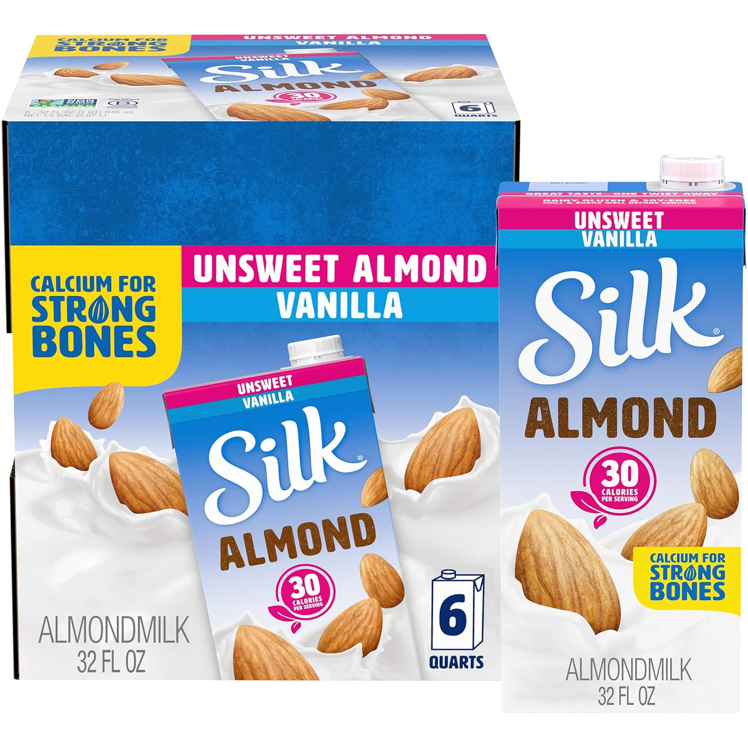 Shelf-Stable_Almond_Milk,_Unsweetened_Vanilla,_Dairy-Free,_Vegan,_Non-GMO_Project_Verified,_1_Quart_(Pack_of_6)