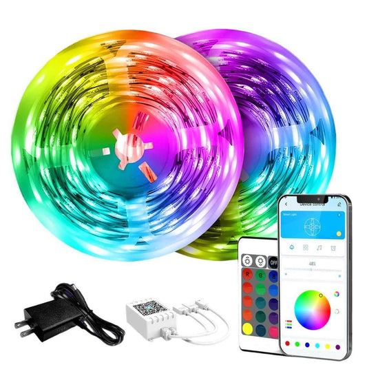 DAYBETTER LED Strip Lights 50ft – Modern Bedroom Decor with App-Controlled Color Changing
