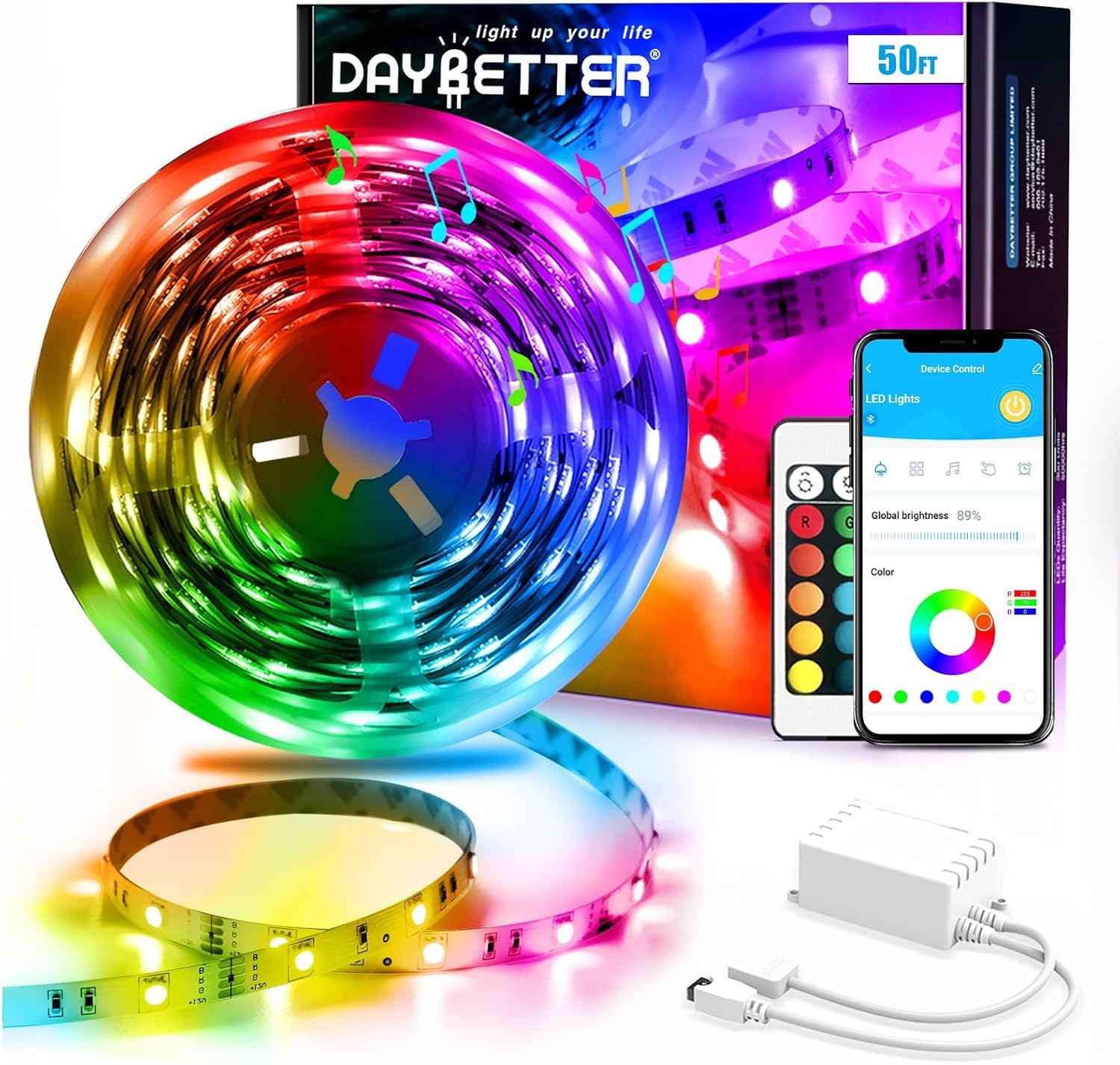 DAYBETTER RGB LED Strip Lights – Relaxing Color Therapy Lighting for Meditation and Self Care