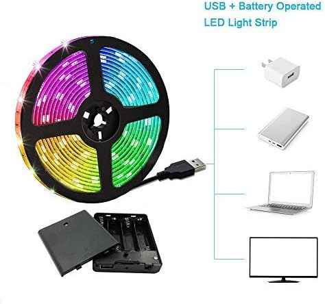 BrightUmi Battery Powered LED Strip Lights – Safe Color Changing Night Light for Kids Room & Nursery