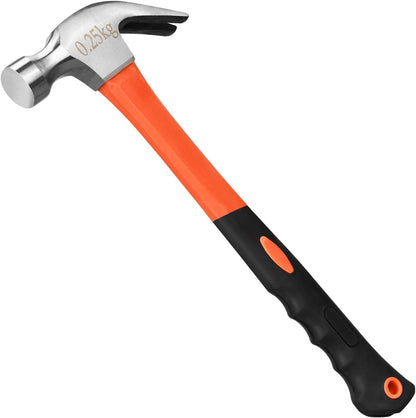 8/16/24oz_Straight_Rip_Fiberglass_General_Purpose_Claw_Hammer,_with_Smooth_Face_&_Non-slip_Grip