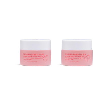 W7 Sweet Dreams Overnight Strawberry Lip Mask - Vitamin E, Aloe Vera and Grape Seed Oil - For Hydrated, Full Looking &amp;amp; Irresistible Lips - 2 Pack - 0.40 Fl Oz