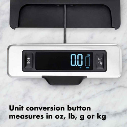 OXO Good Grips 11-Pound Stainless Steel Kitchen Scale with Pull-Out Display - Black