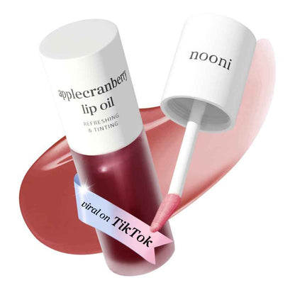 NOONI Korean Lip Oil | Long-Lasting, Moisturizing, Plumping, Revitalizing for Dry Lips, Waterproof, No Peel Off, Korean Tint, Hydrating Lip Stain, Nourishing Crystal Clear, 0.12 FL Oz