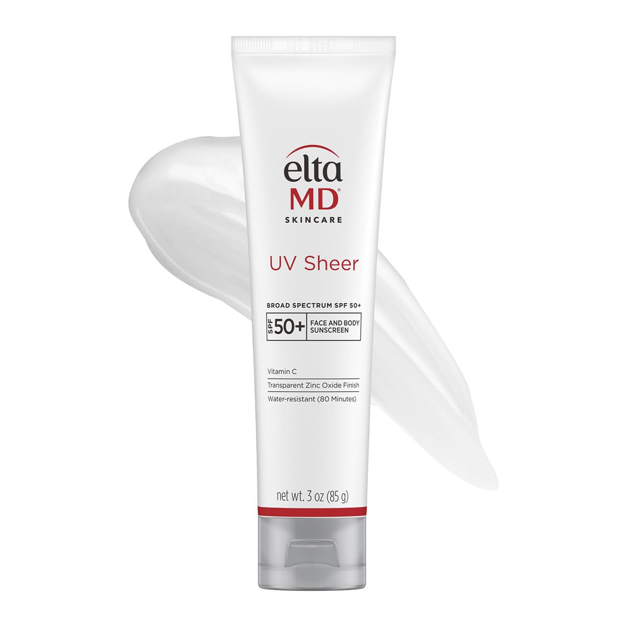 EltaMD_UV_Sheer_Face_and_Body_Sunscreen_SPF_50+,_No_White_Cast_Sunscreen_with_Transparent_Zinc_Oxide_and_Hyaluronic_Acid,_Moisturizes_and_Protects