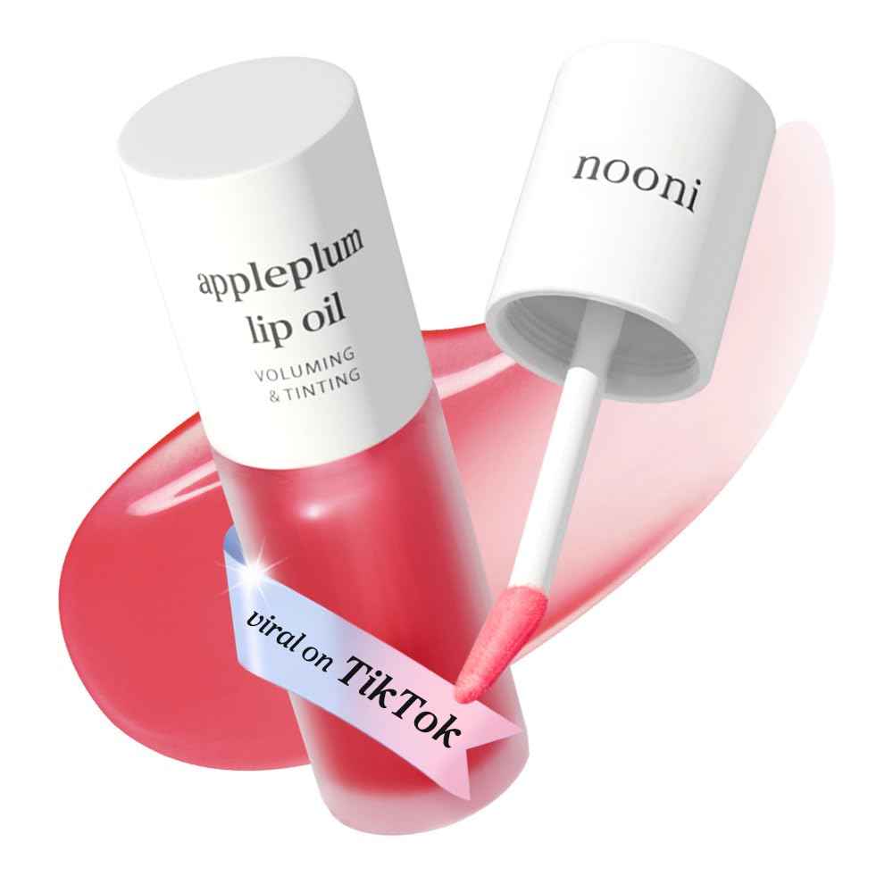 NOONI Korean Lip Oil | Long-Lasting, Moisturizing, Plumping, Revitalizing for Dry Lips, Waterproof, No Peel Off, Korean Tint, Hydrating Lip Stain, Nourishing Crystal Clear, 0.12 FL Oz