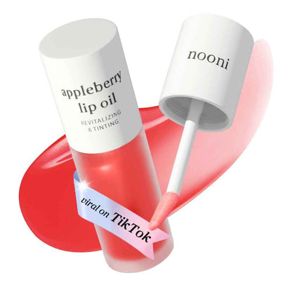 NOONI Korean Lip Oil | Long-Lasting, Moisturizing, Plumping, Revitalizing for Dry Lips, Waterproof, No Peel Off, Korean Tint, Hydrating Lip Stain, Nourishing Crystal Clear, 0.12 FL Oz