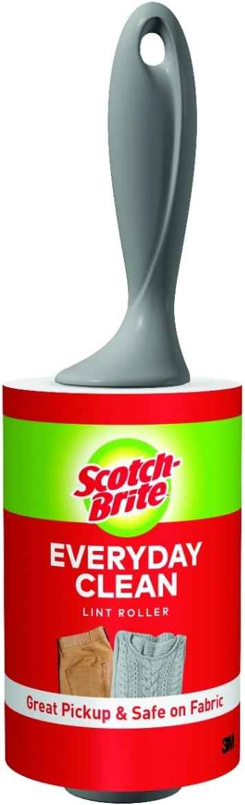 Scotch-Brite Everyday Clean Lint Roller, Multi-Purpose Pet Hair, Fuzz, and Lint Remover for Clothes, Furniture, Vehicle Upholstery, and More