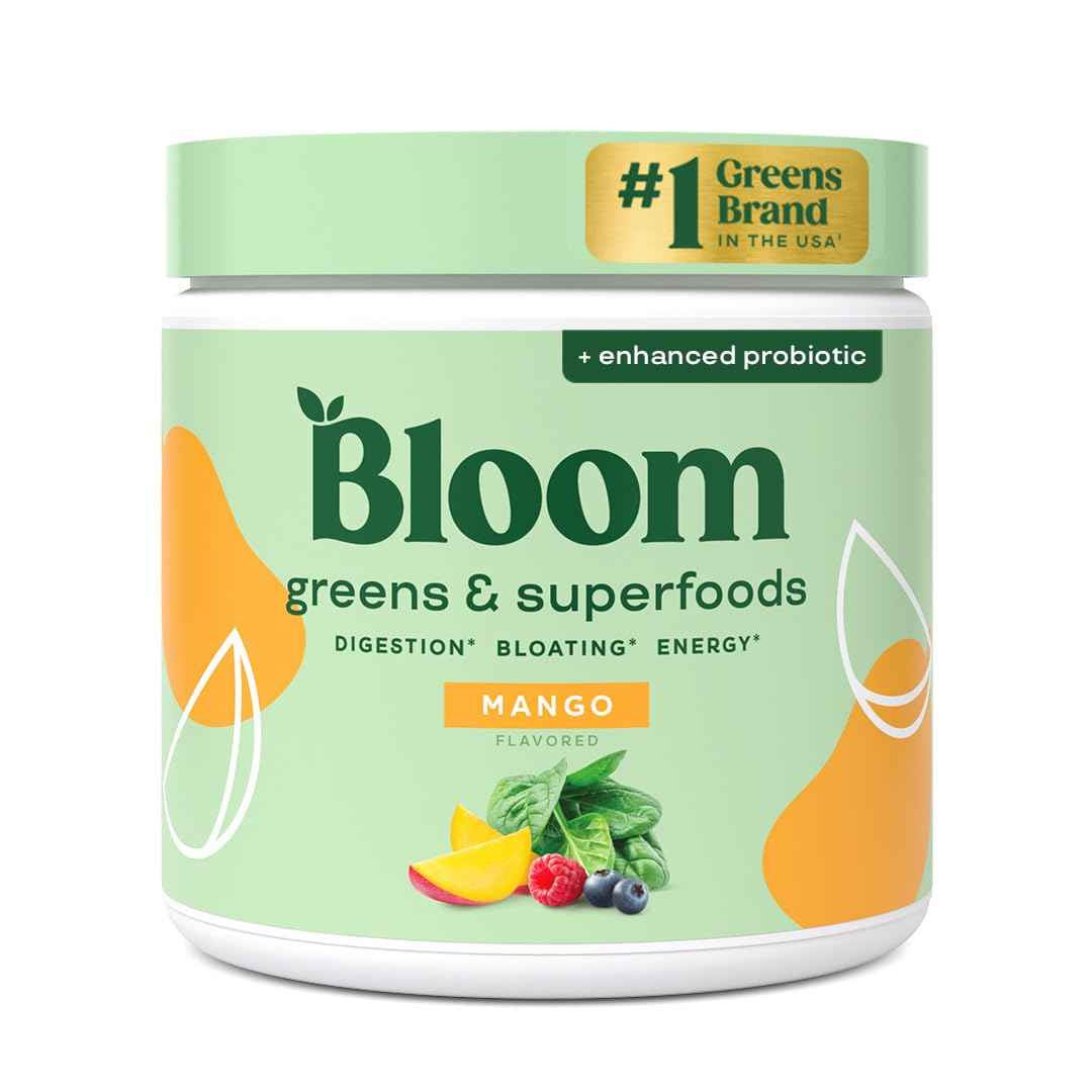 Bloom Nutrition Superfood Greens Powder, Digestive Enzymes with Probiotics and Prebiotics, Gut Health, Bloating Relief for Women, Chlorella, Green Juice Mix with Beet Root Powder