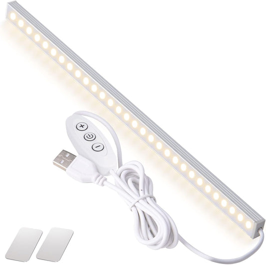 USB_Powered_Under_Cabinet_Lighting,_12"_Tool-Free_Mount_Dimmable_LED_Strip_for_Pantry_&_Workspace