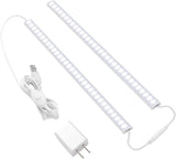 JUSJUBR Plug-in Under Cabinet Lighting, 12-Inch Dimmable LED Light Bar with Memory Function, USB Powered, Linkable Under Counter Light for Kitchen, Desk & Workspace – Warm White / Natural White / Cold White