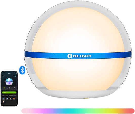 OLIGHT_Sphere_Smart_Night_Light,_75_lumens_Stepless_Dimming_Table_Lamp_with_Remotely_APP_Control,_Magnetic_Rechargeable_RGB_Ambient_Lighting_for_Sleeping,_Reading,_and_Relaxation