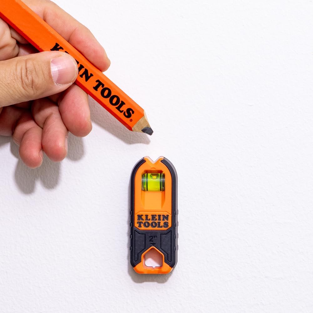 Klein_Tools_MSF100_Magnetic_Stud_Finder_and_Level,_Compact,_Wood_and_Metal_Detector_with_Bubble_Vial_for_Accurate_Markings,_Felt_Pad_Backing