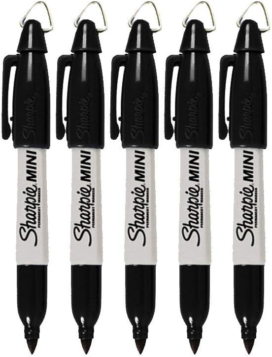 Sharpie_Mini_Permanent_Markers_with_Golf_Keychain_Clips,_Fine_Point,_Black_Ink,_Pack_of_5