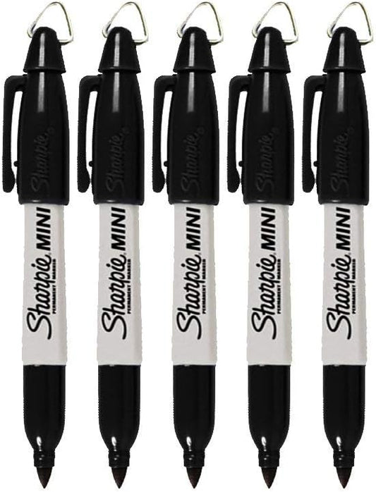 Sharpie_Mini_Permanent_Markers_with_Golf_Keychain_Clips,_Fine_Point,_Black_Ink,_Pack_of_5