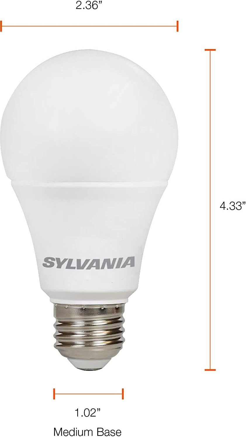 SYLVANIA_ECO_LED_Light_Bulb,_A19_60W_Equivalent,_Efficient_9W,_7_Year,_750_Lumens,_Non-Dimmable,_Frosted,_Soft_White/Daylight