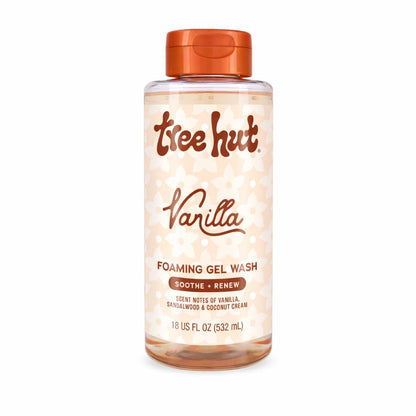 Tree Hut Vanilla Foaming Gel Wash, Easter Gifts for Women, Moisturizing &amp;amp; Hydrating Body Wash with Shea Butter, Gently Cleanses for Soft, Fresh &amp;amp; Radiant Skin, 18 fl oz