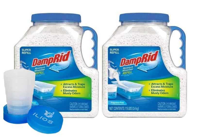 DampRid Moisture Absorber Refill Container 7.5 lb – Fragrance Free Odor and Moisture Absorber for Basements, Closets & Storage Spaces – High-Capacity Humidity Control, 1 Pack – Ilios Packaging