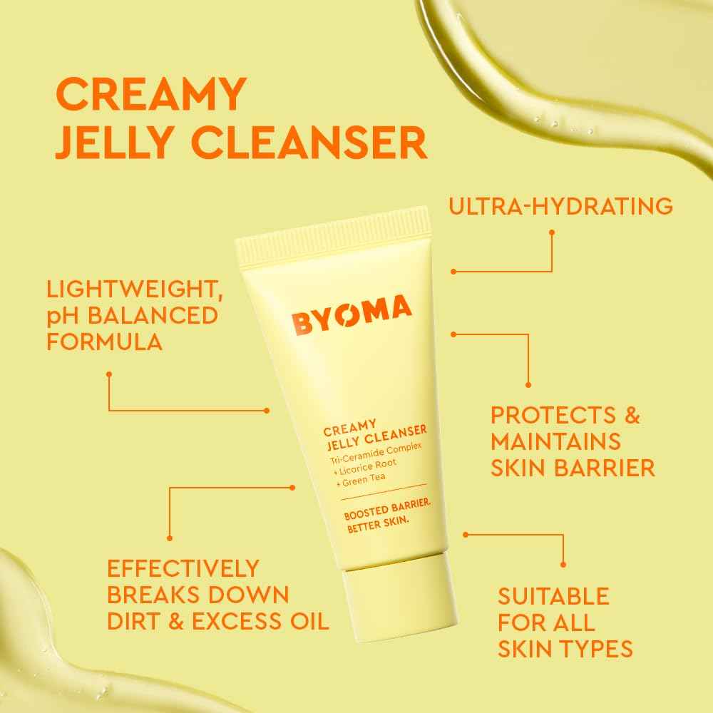BYOMA So Hydrating Set - Barrier Repair Skincare Set - Creamy Jelly Cleanser, Hydrating Face Serum & Ceramide Face Moisturizer for Dry Skin - Anti Wrinkle, Alcohol Free Skin Care - 30ml, 15ml, 15ml