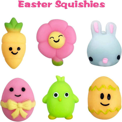 Jofan 6 Pack Easter Bubble Bath Bombs with Easter Squishy Toys Inside for Kids Girls Boys Easter Basket Stuffers Gifts