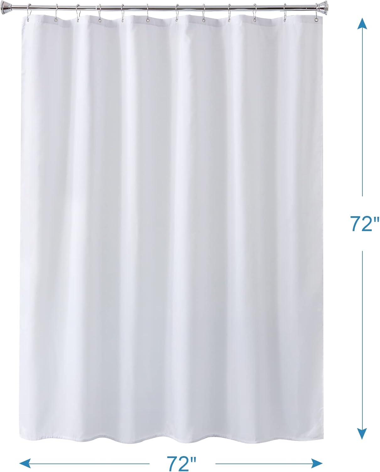 Amazer_White_Shower_Liner_Cloth_Waterproof,_White_Shower_Curtain_Liner_Fabric_with_Weighted_Stones,_Washable_Shower_Curtain_and_Liner_2-in-1,_120G_Heavy_Duty,_12_Grommet_Holes,_72_x_72_Inches