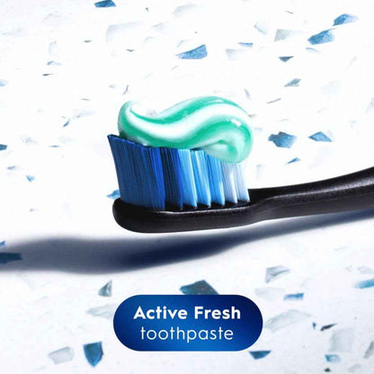 Crest + Scope, Active Fresh, Teeth Whitening Toothpaste for adults, 5.5oz, Bad Breath Treatment, Breath Freshner, for Sensitive Teeth, Deep Stain remover, Travel Size Toiletries