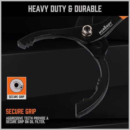 HORUSDY_12"_Adjustable_Oil_Filter_Pliers,_Adjustable_Oil_Filter_Wrench_Removal_Tool_(Orange)