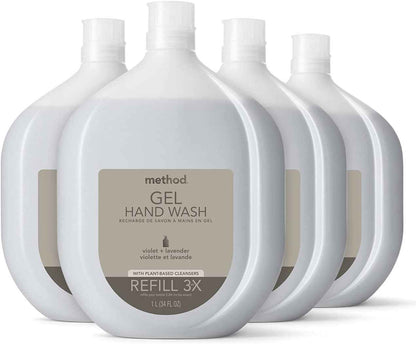 Method Gel Hand Soap, Reusable Black Aluminum Bottle, 12 oz