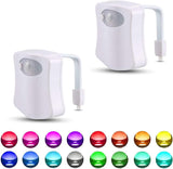 Color Changing Toliet Night Light Motion Sensor Led Motion Activated Washroom UV Slap Activated Butt Smart Light Commode Night Lamp(16 1)
