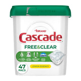 Cascade Free & Clear Dishwasher Pods, Dishwasher Detergent, Dish Detergent Soap, Lemon Essence