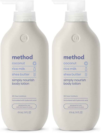 Method Body Lotion, Coconut, Rice Milk + Shea Butter notes, 24 Hours of Moisture 14 oz