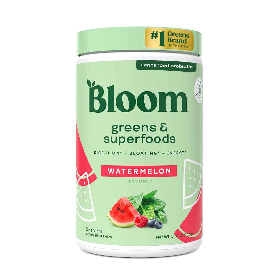 Bloom Nutrition Superfood Greens Powder, Digestive Enzymes with Probiotics and Prebiotics, Gut Health, Bloating Relief for Women, Chlorella, Green Juice Mix with Beet Root Powder