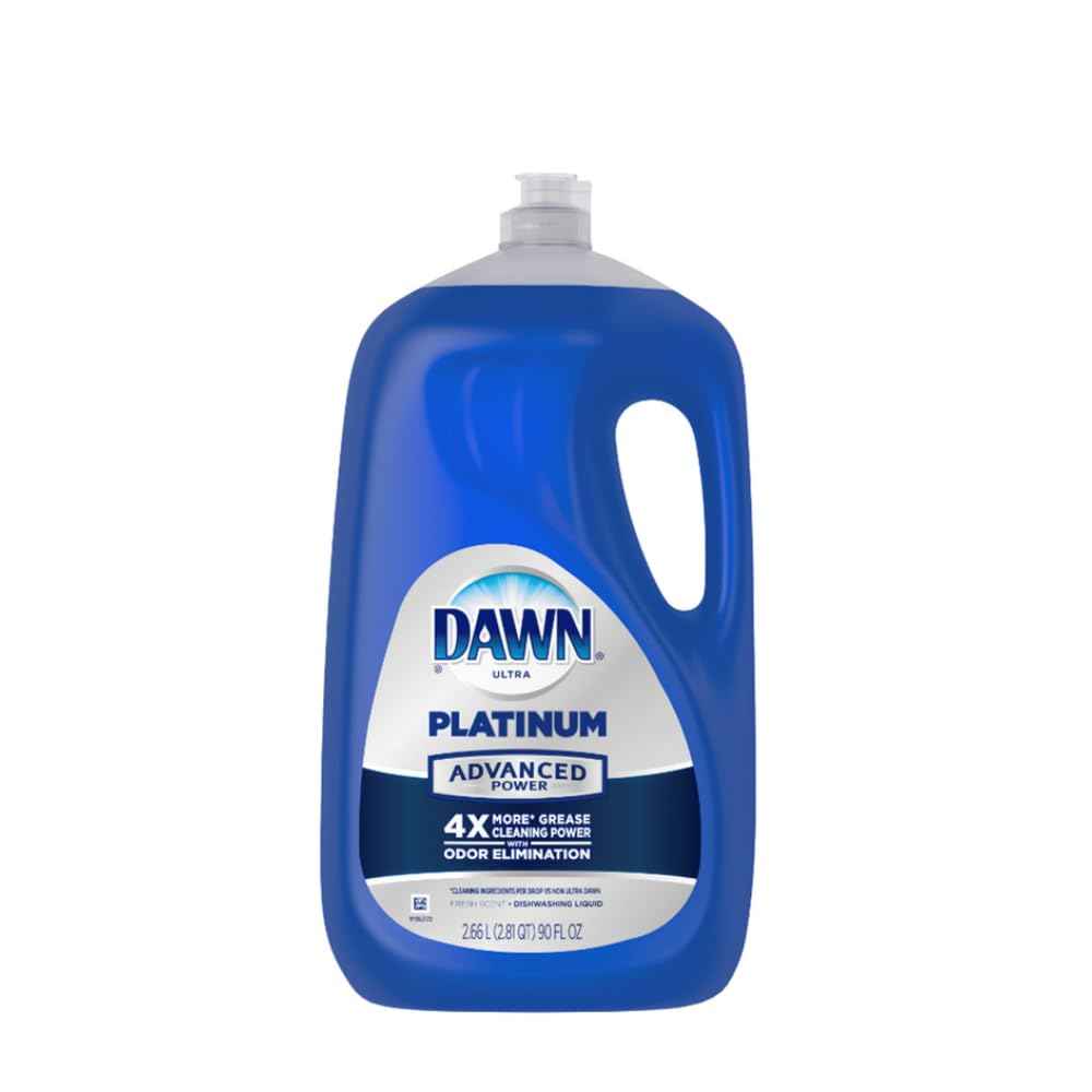 Dawn Platinum Refill Jug Dish Soap, Liquid Dishwashing Detergent Powerful Dawn Dish Soap for Tough Grease Removal Dishwashing Liquid Value Pack