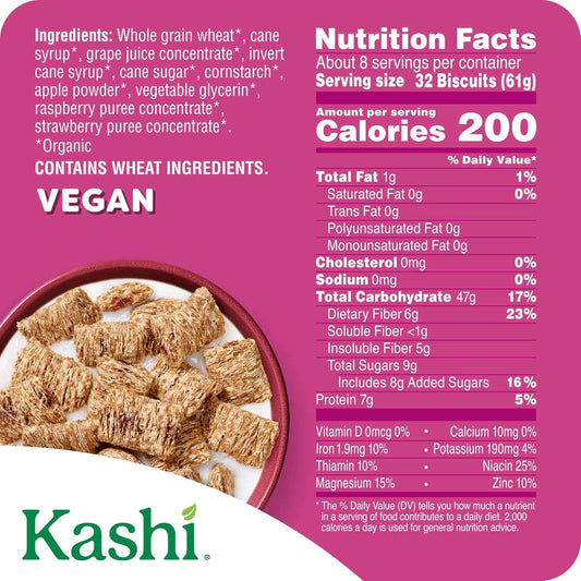 Kashi Berry Fruitful Cereal – Simple Clean-Ingredient Breakfast for the Intentional Pantry, 17.2oz